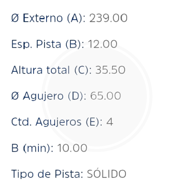 DISCO VOLKSWAGEN GOL 1981-02, PARATI 1982-, SANTANA 84-89, SAVEIRO 85-01 SOLIDO DEL 3