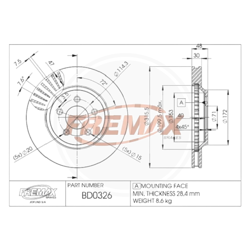 DISCO FORD MUSTANG 2005/08 DEL (FREMAX) 2