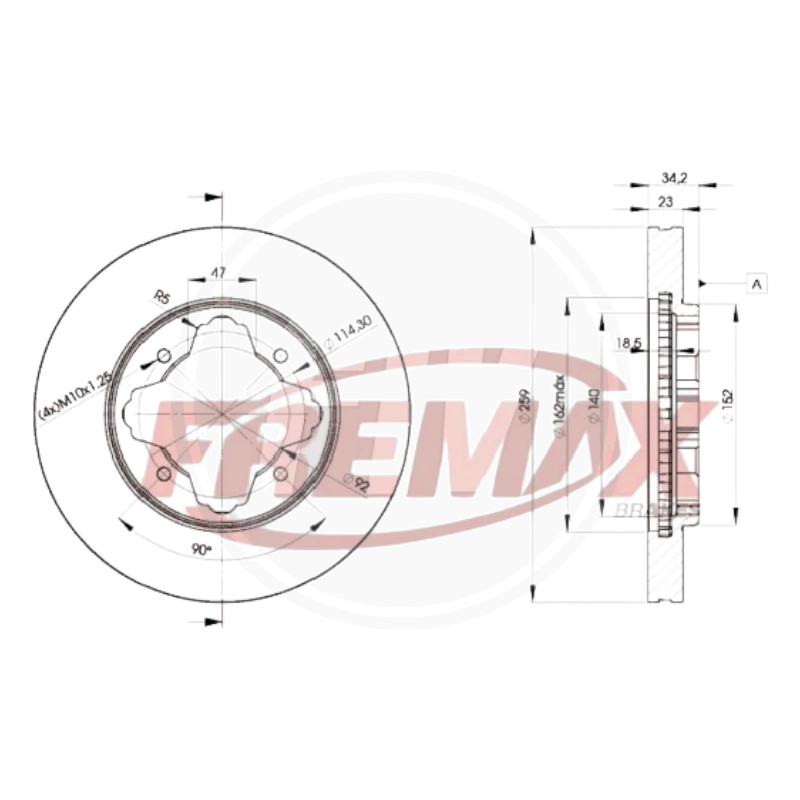 DISCOS HONDA ACCORD 94/97 DEL 4 HUECOS TIPO ESTRELLA DEL (FREMAX) 2
