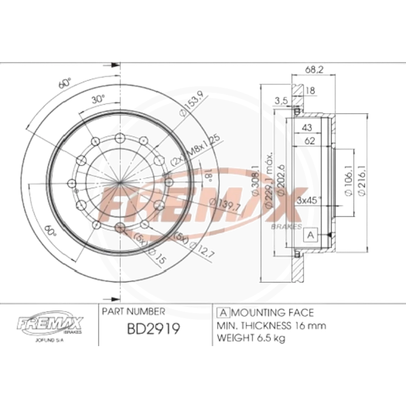 DISCO TOYOTA 4RUNNER 2014/2020 DEL (FREMAX) 2