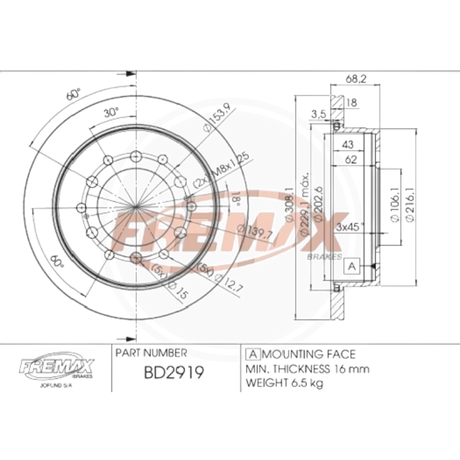 DISCO TOYOTA 4RUNNER 2014/2020 DEL (FREMAX) 2