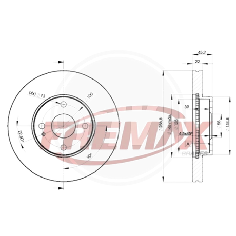 DISCO MAZDA 323, FORD LASER 1.6L 4 HUECOS DEL PAST 7353 (FREMAX) 2