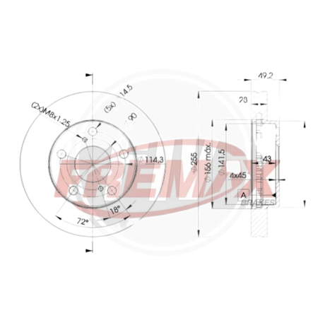 DISCO TOYOTA CAMRY DEL 92/97 PAST 7441 (FREMAX) 2