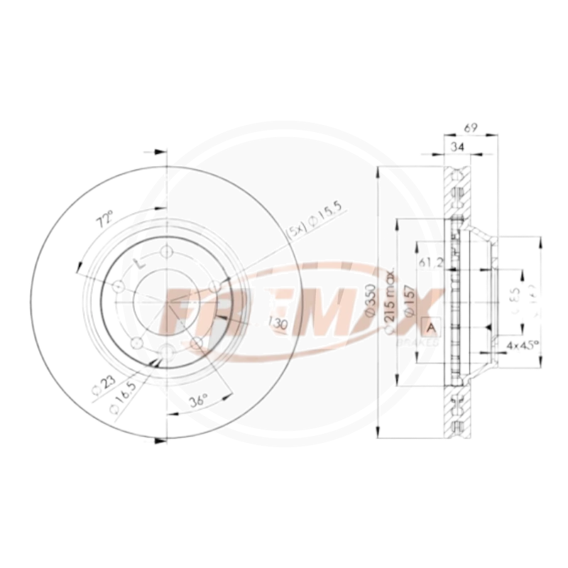 DISCO VOLKSWAGEN TOUREG 8CIL, PORSHE CAYENNE DEL IZQ (FREMAX) 2