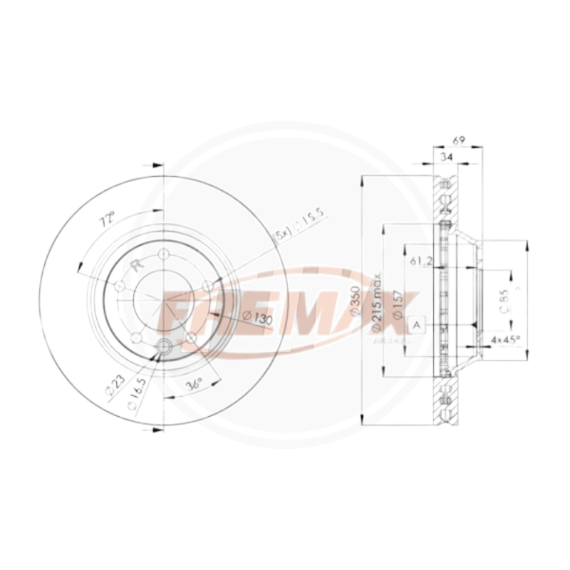 DISCO VOLKSWAGEN TOUREG 8CIL, PORSHE CAYENNE DEL DER (FREMAX) 2
