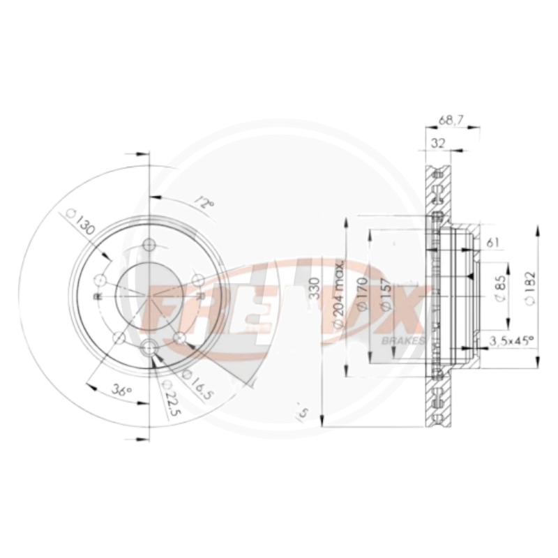 DISCO VOLKSWAGEN TOUREG DEL R 6 CIL PASR 7911 (FREMAX) 2