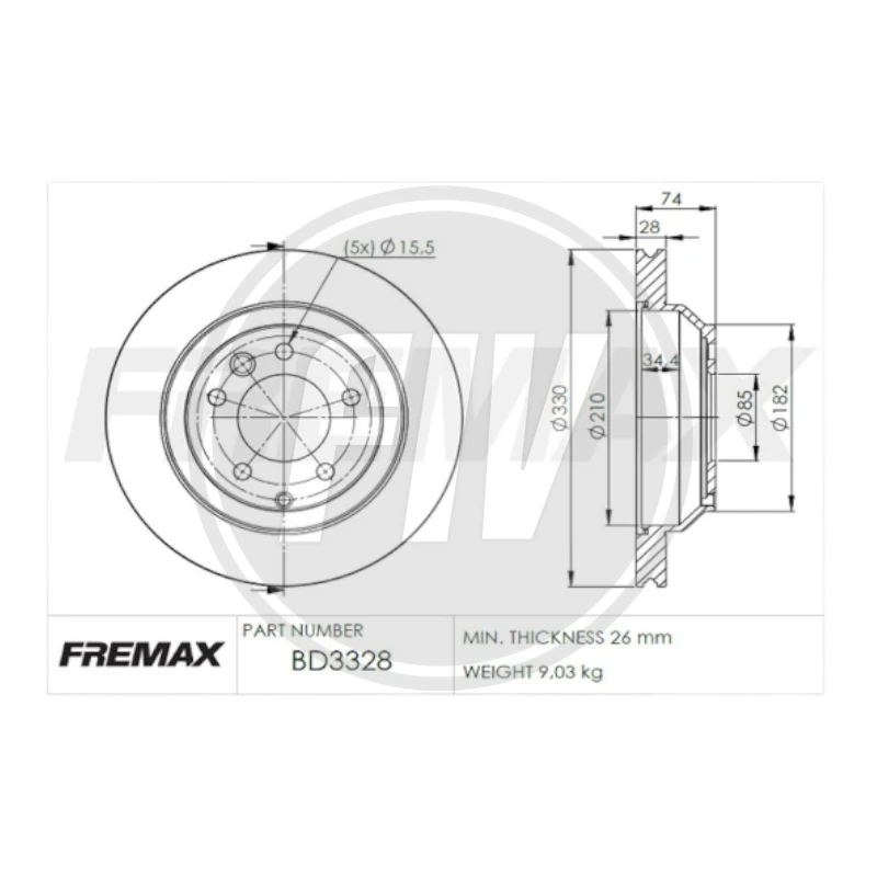 DISCO VOLKSWAGEN TOUREG TRAS 6 Y 8 CIL PAST 7908 (FREMAX) 2
