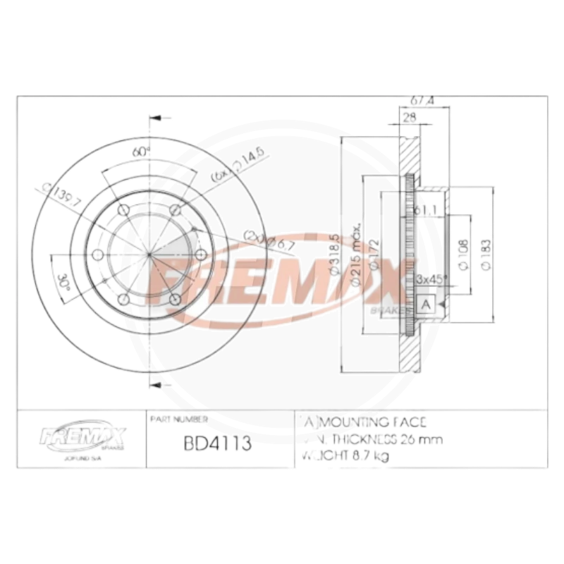 DISCO TOYOTA 4RUNNER 03/08, FORTUNER 07/21, KAVAK 10/20 DEL (FREMAX) 2