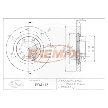 DISCO TOYOTA 4RUNNER 03/08, FORTUNER 07/21, KAVAK 10/20 DEL (FREMAX) 2