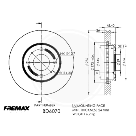 DISCO MITSUBISHI LANCER TOURING 2.0L DEL (FREMAX) 2