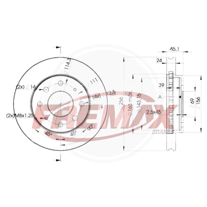 DISCO MITSUBISHI MX, MF, MS, GALANT, ECLIPSE DEL PAST 7365 (FREMAX) 2