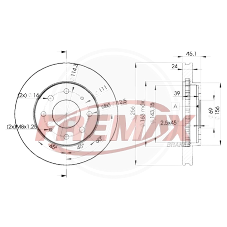 DISCO MITSUBISHI MX, MF, MS, GALANT, ECLIPSE DEL PAST 7365 (FREMAX) 2