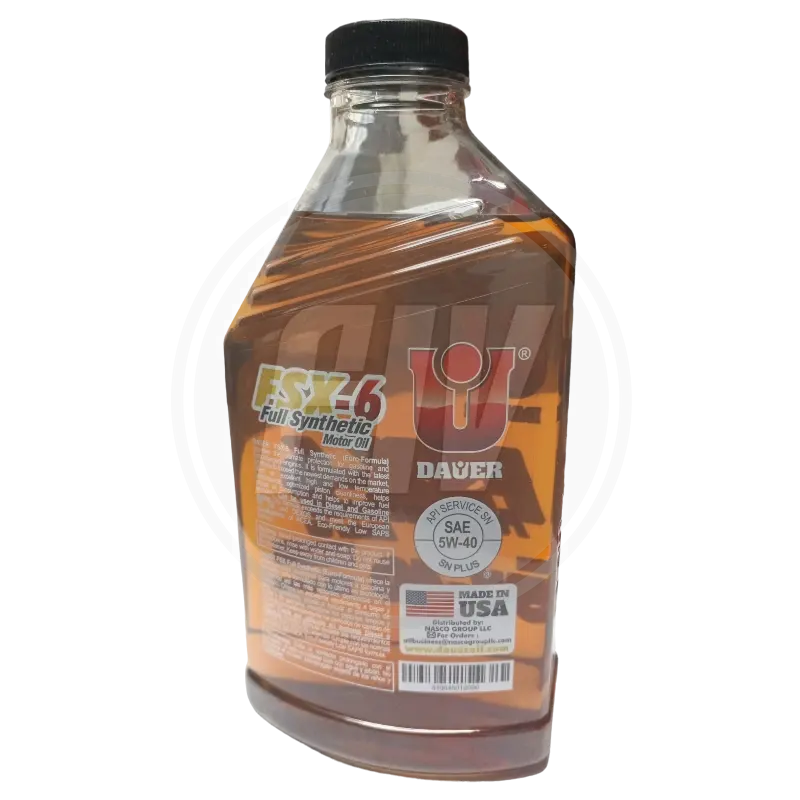 ACEITE DE MOTOR DE GASOLINA FULL SINTETICO 5W40 API SN (DAUER) 2