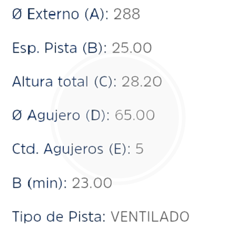 DISCO VOLKSWAGEN PASSAT 2.0/2.8L 94-96, POLO 2002-15, VENTO 2.8L 3