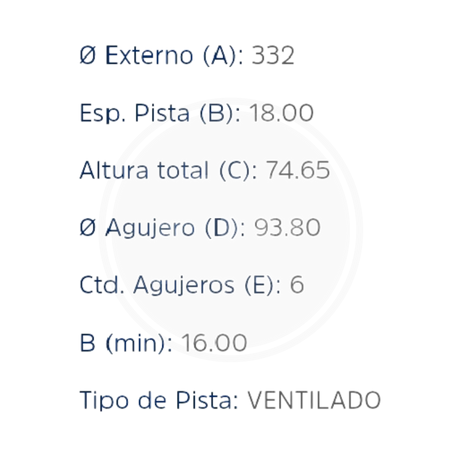 DISCO MITSUBISHI PAJERO 2007 TRAS. (HIPPER FREIOS) 3