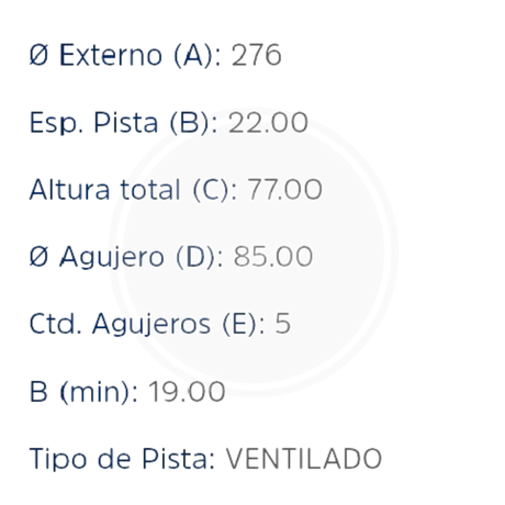 DISCO MERCEDEZ SPRINTER 313 RUEDA SENCILLA DEL. (HIPPER FREIOS) 3