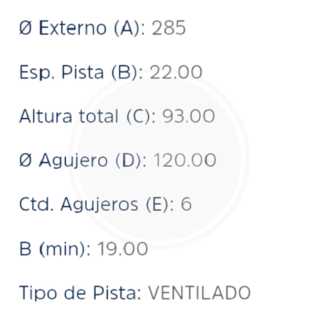 DISCO MERCEDEZ SPRINTER 412 RUEDA DOBLE TRAS. (HIPPER FREIOS) 3