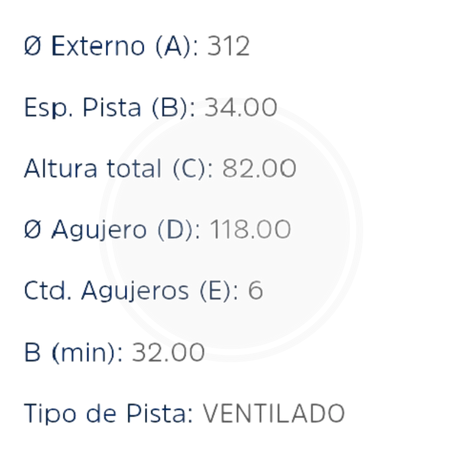 DISCO MERCEDEZ LO-712 MINIBUS, LO-914, LO-915 DEL. (HIPPER FREIOS) 3