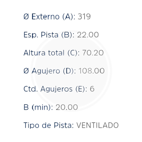 DISCO TOYOTA 4RUNNER 97/02, BURBUJA, PRADO DEL. (HIPPER FREIOS) 3