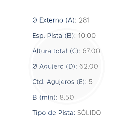 DISCO TOYOTA CAMRY 2007-09 TRAS. (PAST 8332) (HIPPER FREIOS) 3