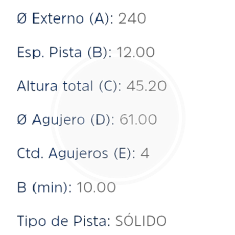 DISCO NISSAN SENTRA SOLIDO DEL. PAST. 7389 (HIPPER FREIOS) 3