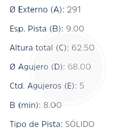DISCO NISSAN MAXIMA, ALTIMA TRAS., RENAULT KOLEOS TRAS. (PAST 7784) (HIPPER FREIOS) 3