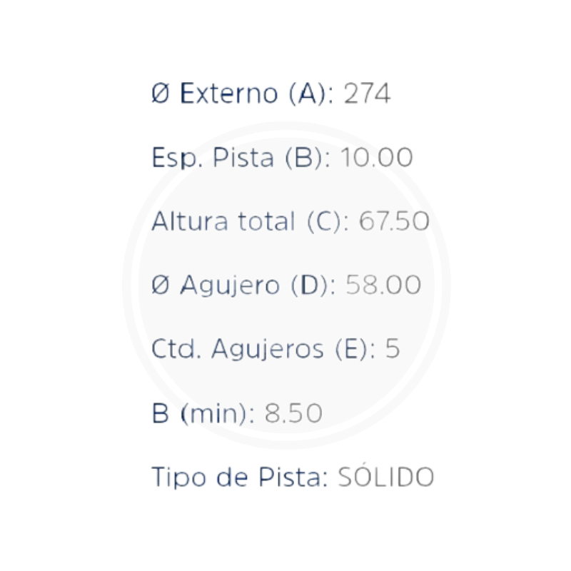 DISCO SUBARU IMPREZA 06/07 TRAS. (HIPPER FREIOS) 2