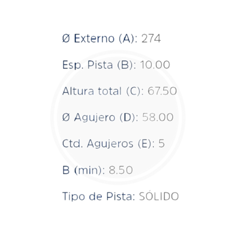 DISCO SUBARU IMPREZA 06/07 TRAS. (HIPPER FREIOS) 2