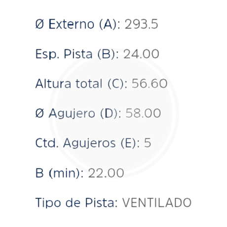 DISCO SUBARU IMPREZZA 2007, FORESTER DEL. (HIPPER FREIOS) 2