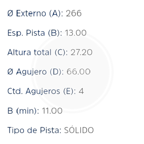 DISCO PEUGEOT 206 DEL. 1.4L (HIPPER FREIOS) 3