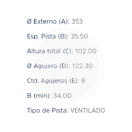 DISCO DODGE RAM 2500 DEL. PAST. 7864 CHASIS LARGO (HIPPER FREIOS) 3