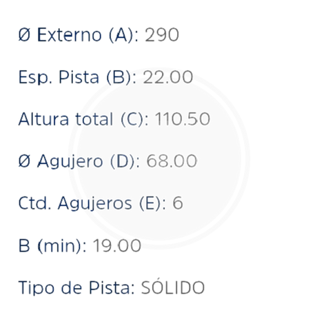 DISCO IVECO DAILY 49-12 EURO DEL. (HIPPER FREIOS) 3