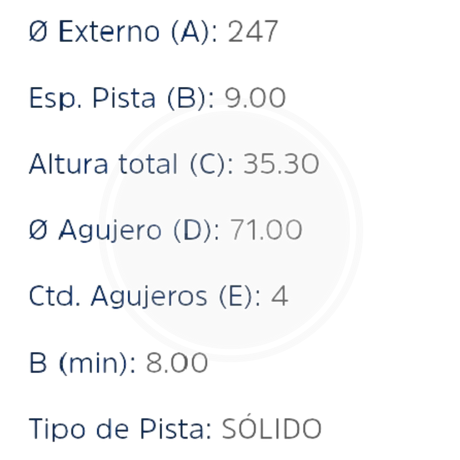 DISCO DONGFENG S-30, PEUGEOT 206 1.6L TRAS. (HIPPER FREIOS) 3