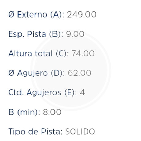 DISCO PEUGEOT 408 2,0L  4 CIL TRAS. (HIPPER FREIOS) 3