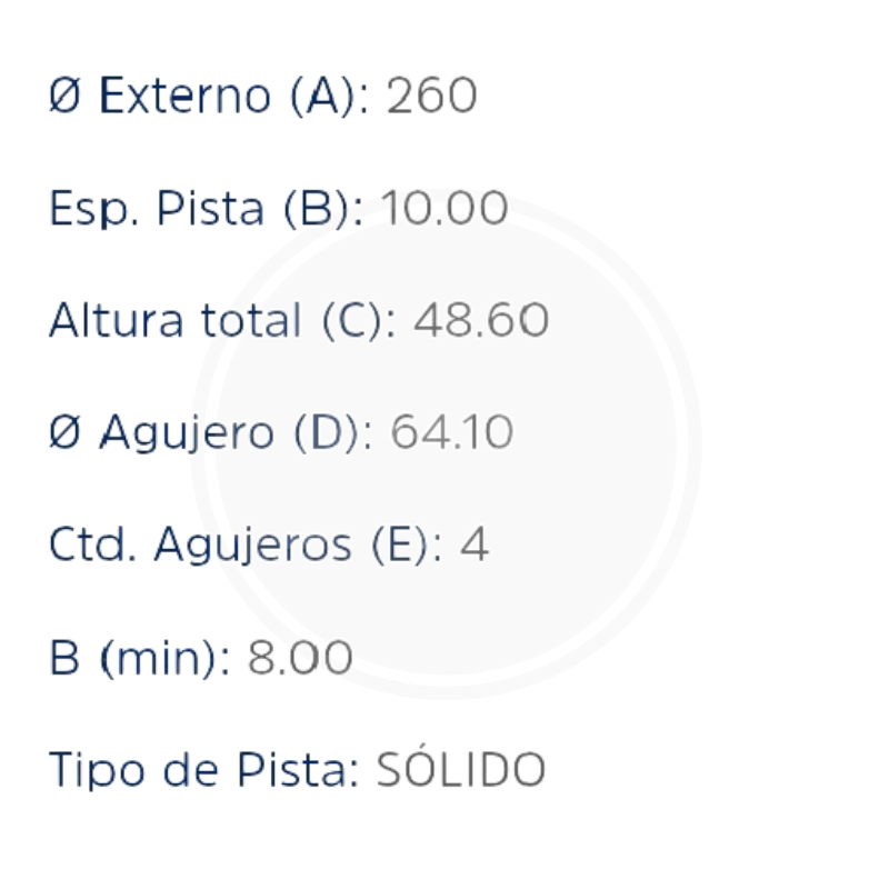 DISCO HONDA ACCORD TRAS. 96/98 PAST 7418 (HIPPER FREIOS) 3