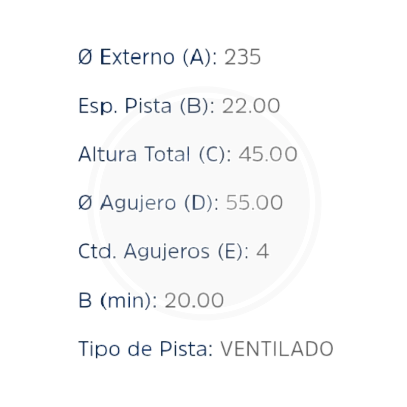 DISCO FORD LASER 1.6 99/03 DEL. PAST 7670 (HIPPER FREIOS) 5