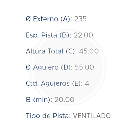 DISCO FORD LASER 1.6 99/03 DEL. PAST 7670 (HIPPER FREIOS) 5